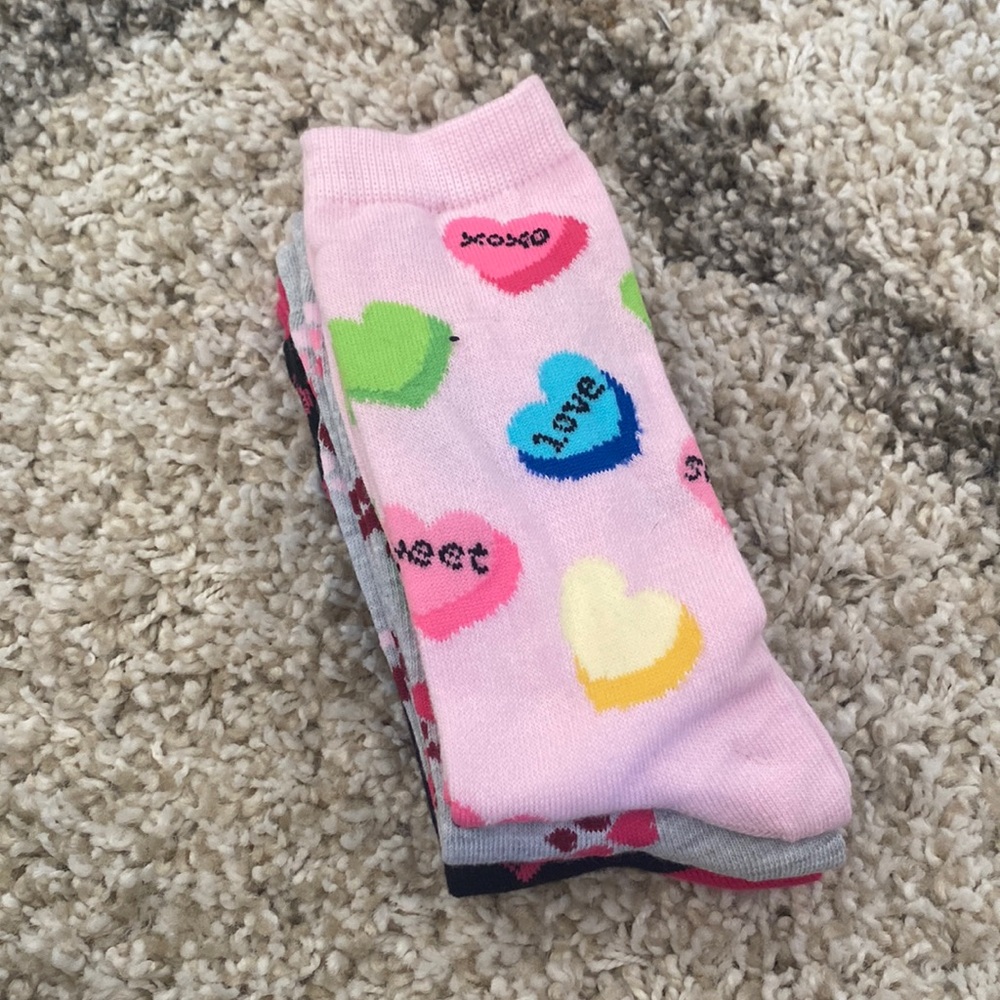 3 pack of Valentine’s Day socks